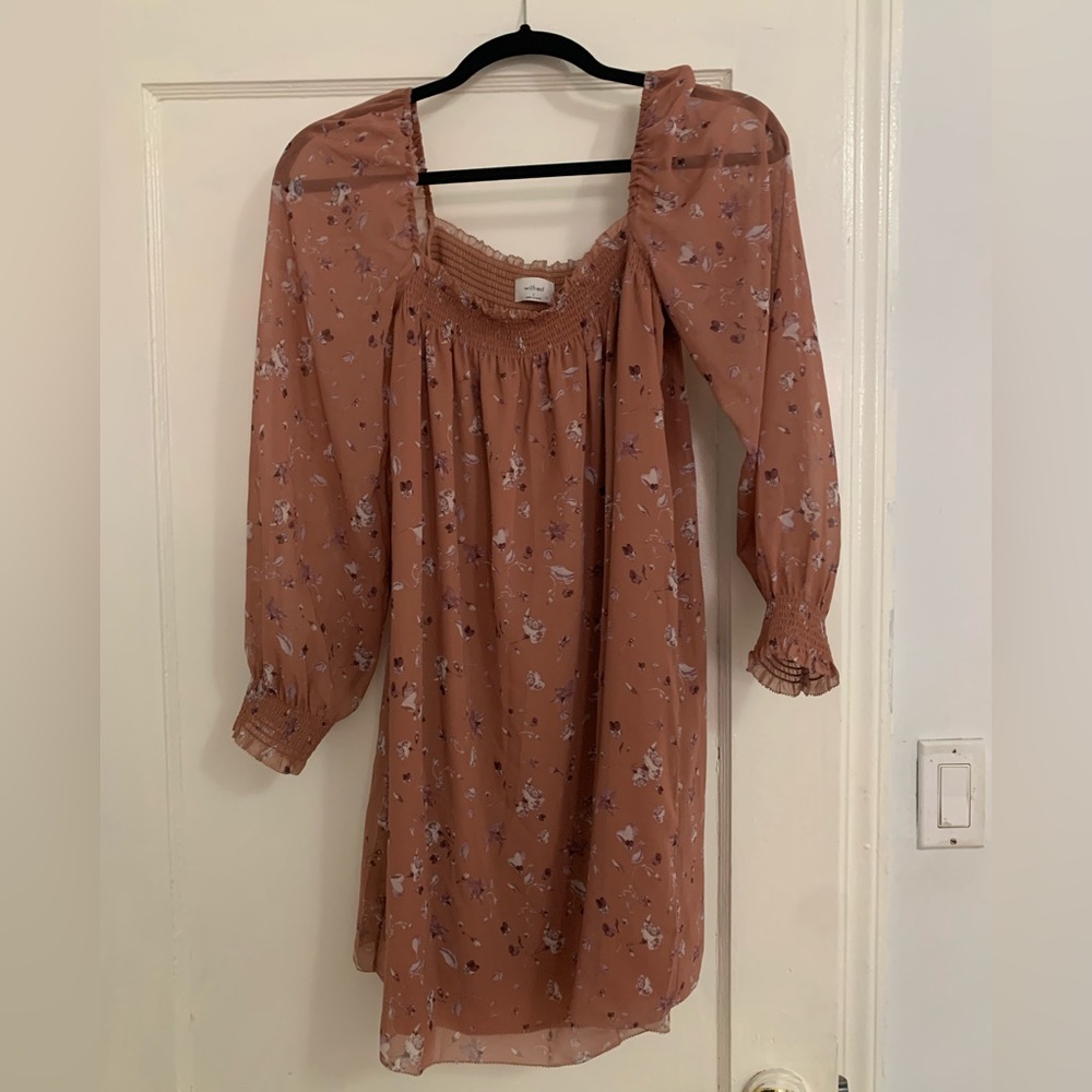 Aritzia Wilfred- Alana floral mini dress🤎